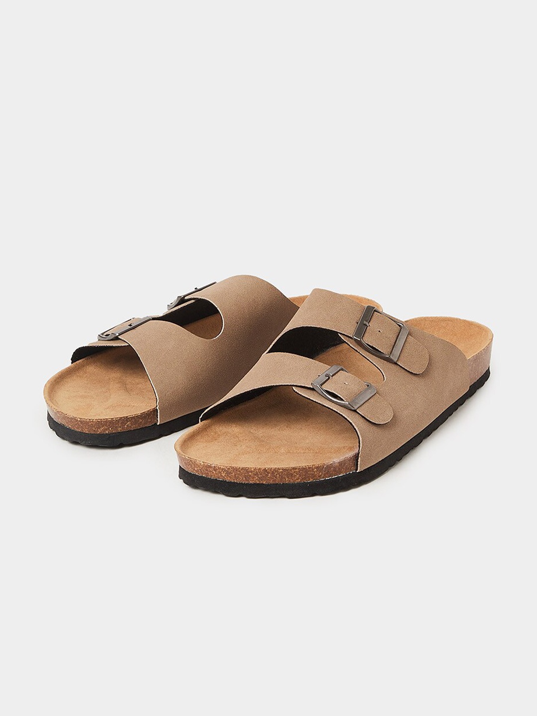 

Styli Men Buckle Strap Detail Slip-On Sandals, Brown