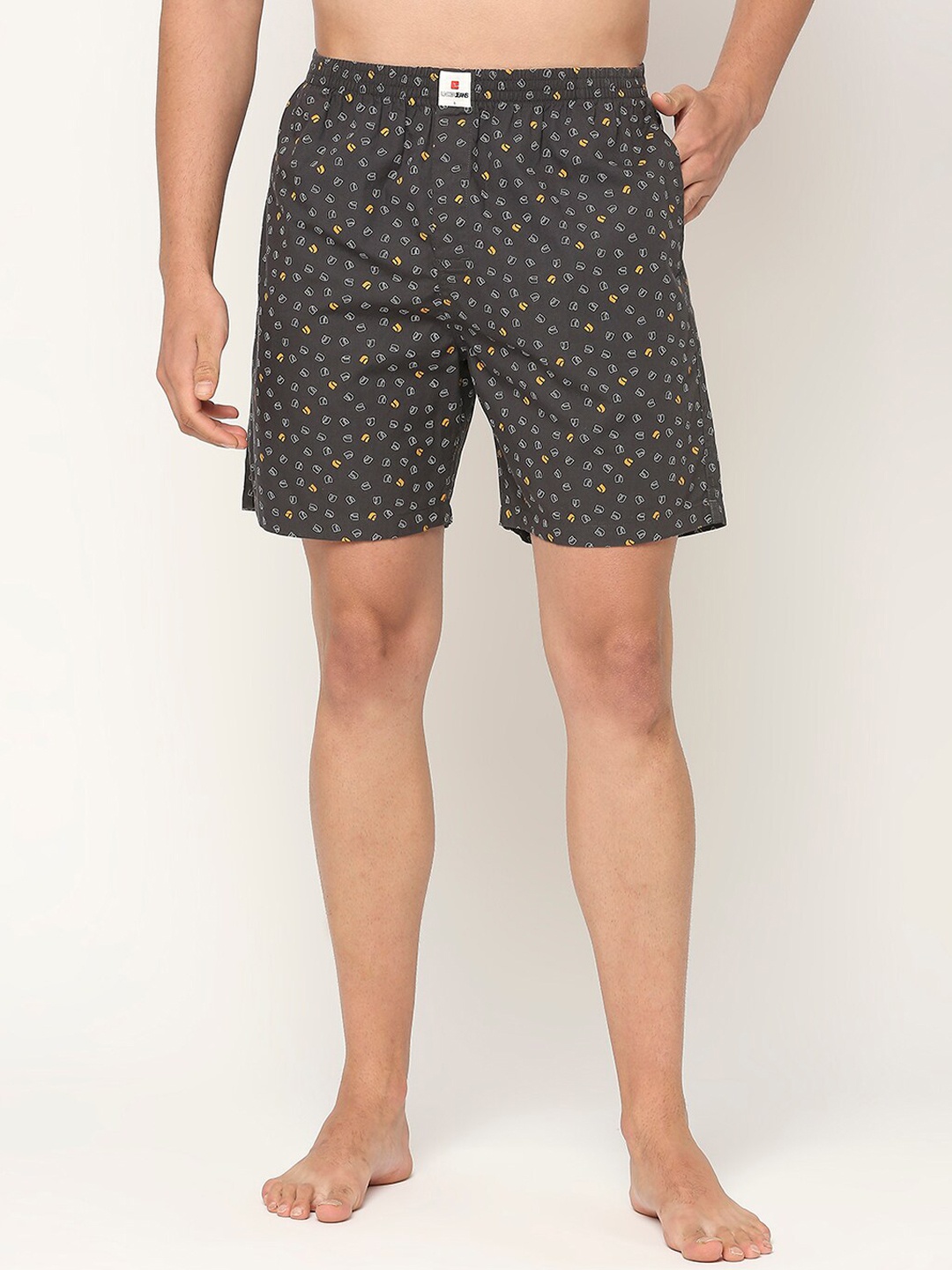 

UnderJeans by Spykar Men Printed Premium Cotton Boxers, Grey