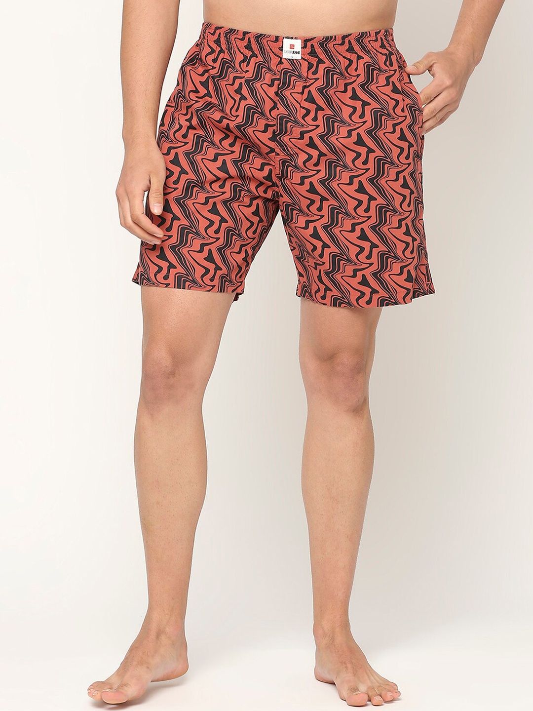 

UnderJeans by Spykar Men Printed Cotton Boxers- UJNPBX0049039, Red