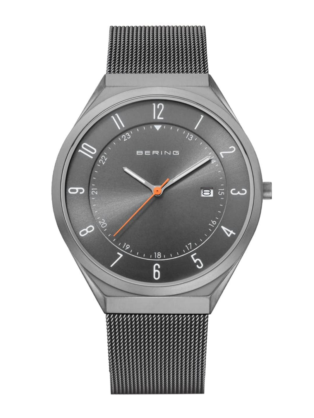 

BERING Men Round Dial Stainless Steel Bracelet Style Straps Analogue Watch 18740-377, Grey