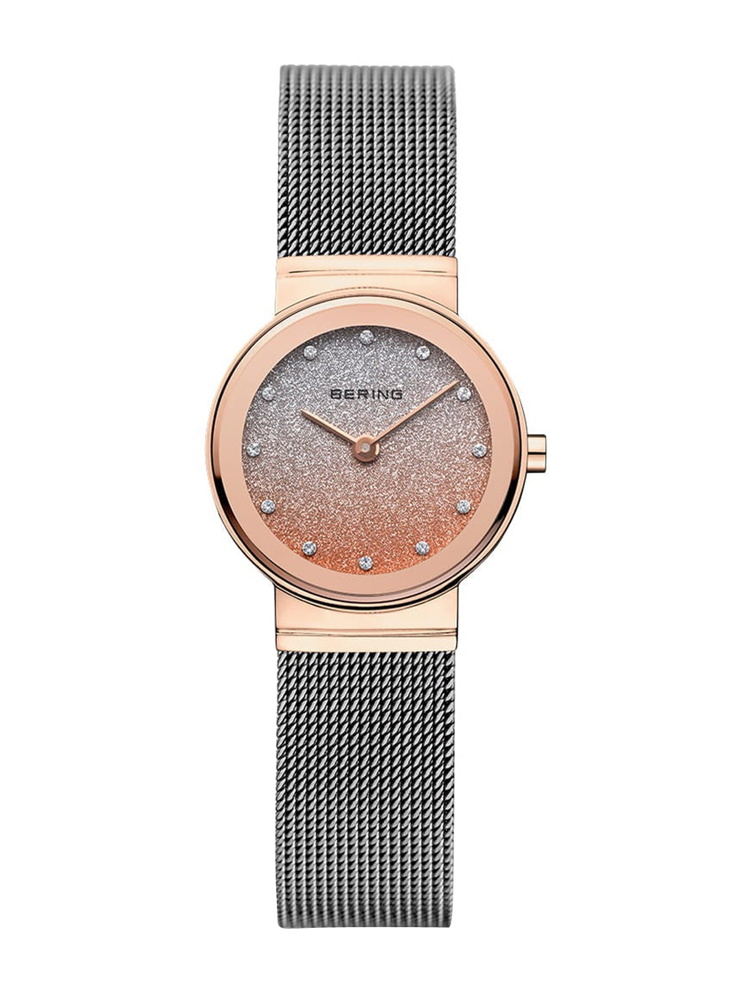 

BERING Women Embellished Stainless Steel Bracelet Style Straps Analogue Watch 10126-0663, Rose gold