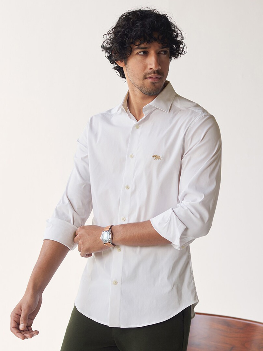 

Andamen Premium Slim Fit Opaque Semiformal Shirt, White