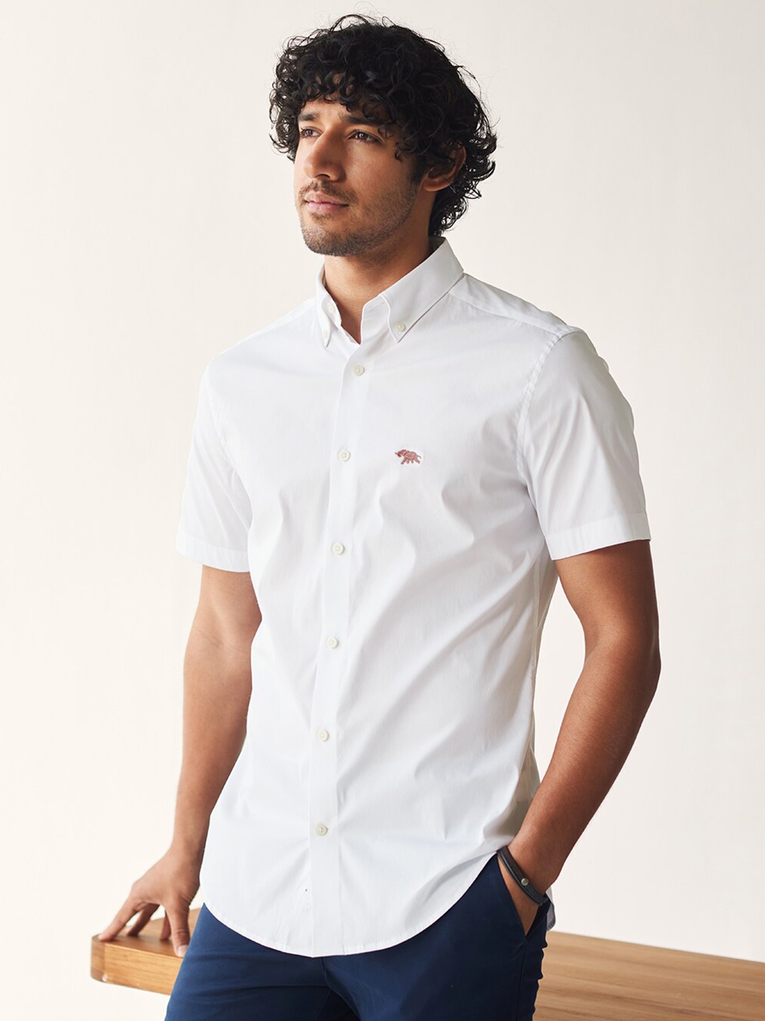 

Andamen Premium Slim Fit Caual Shirt, White