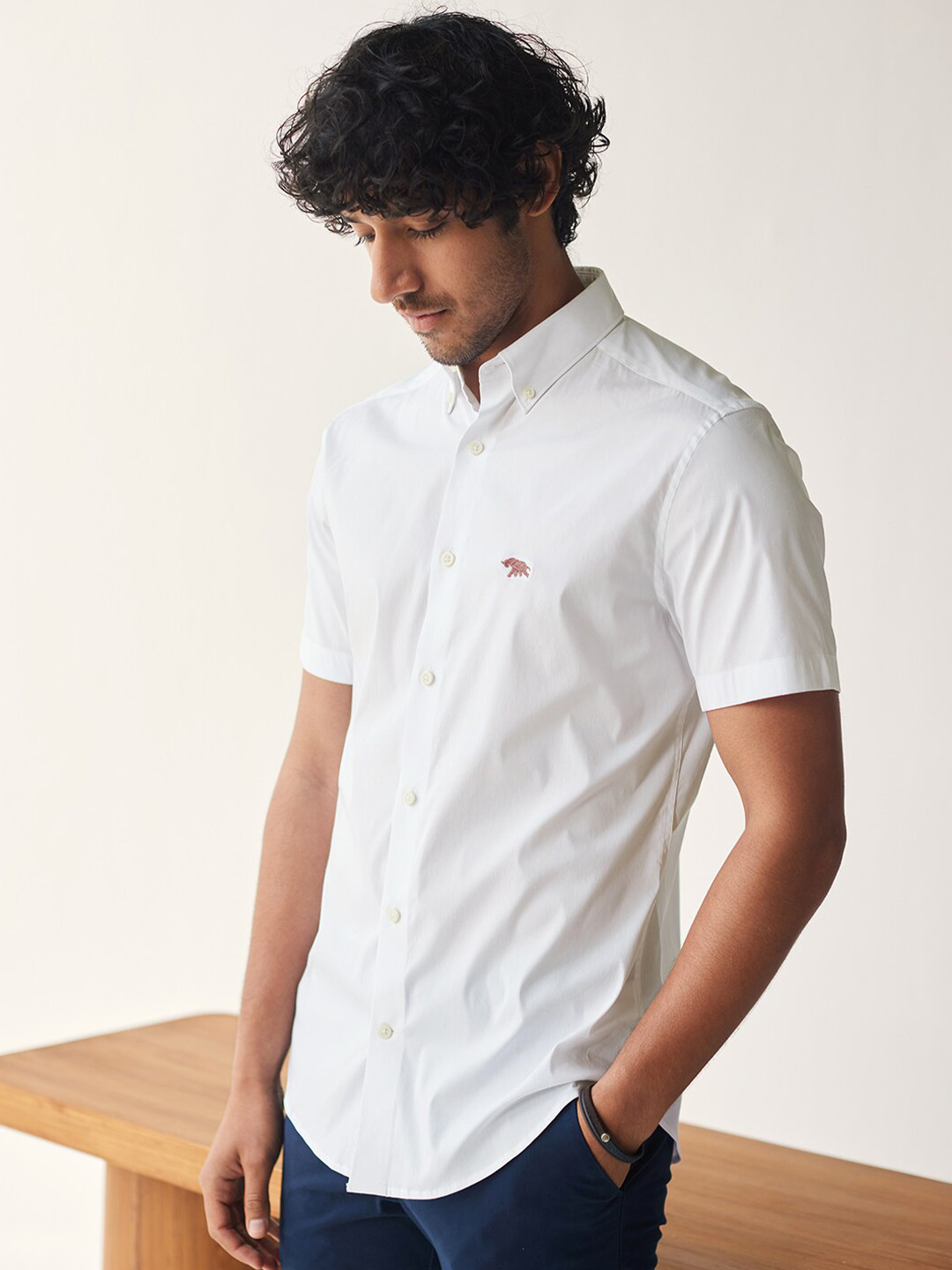 

Andamen Premium Opaque Semiformal Shirt, White