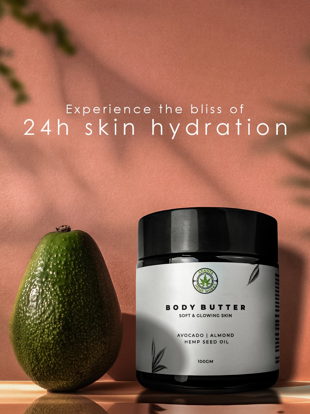 

ANANTA HEMP WORKS Body Butter with Avocado & Almond for Hydration - 100 g, White