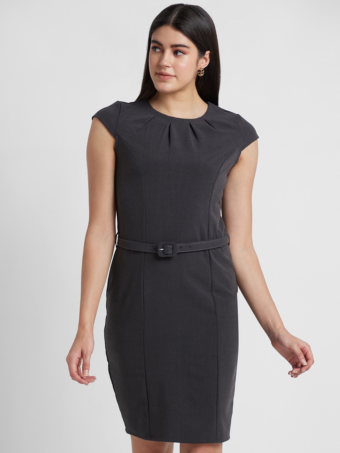 

Globus Belted Sheath Dress, Grey