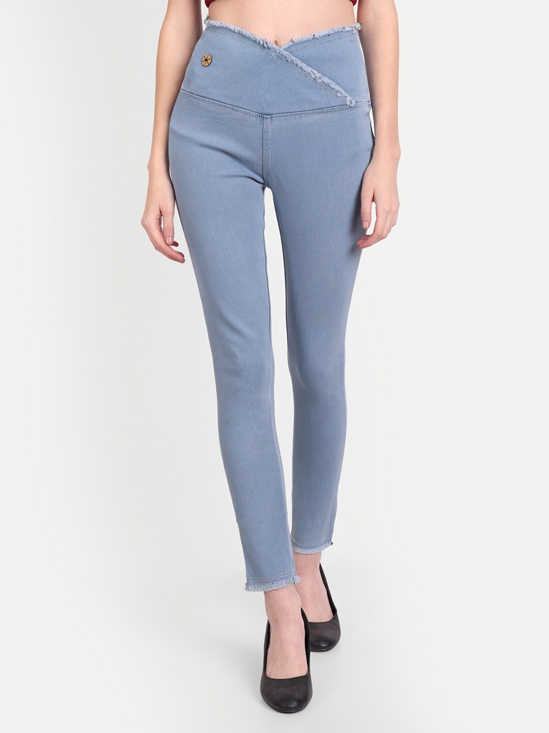 

AngelFab Women Regular Fit Cotton Denim Jeggings, Blue