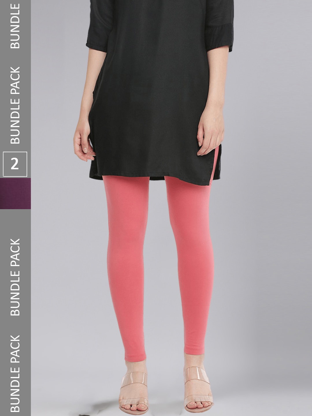 

Dollar Missy Pack Of 2 Ankle Length Leggings, Peach