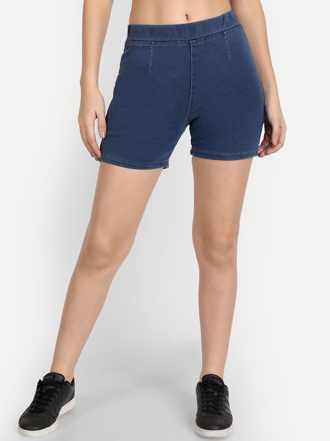 

AngelFab Women Mid-Rise Denim Shorts, Blue
