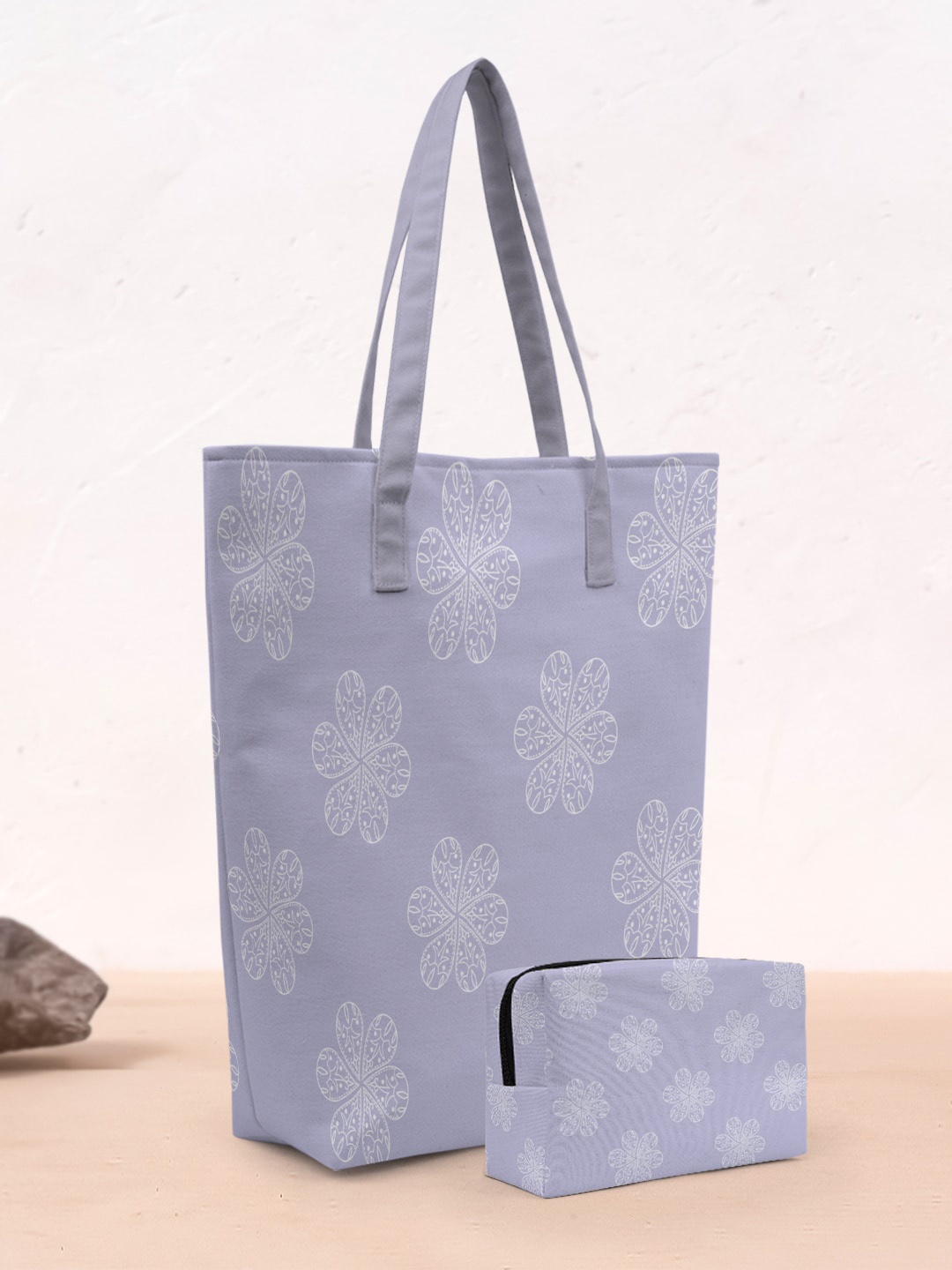 

Crazy Corner Floral Printed Oversized Shopper Tote Bag With Makeup Pouch, Lavender