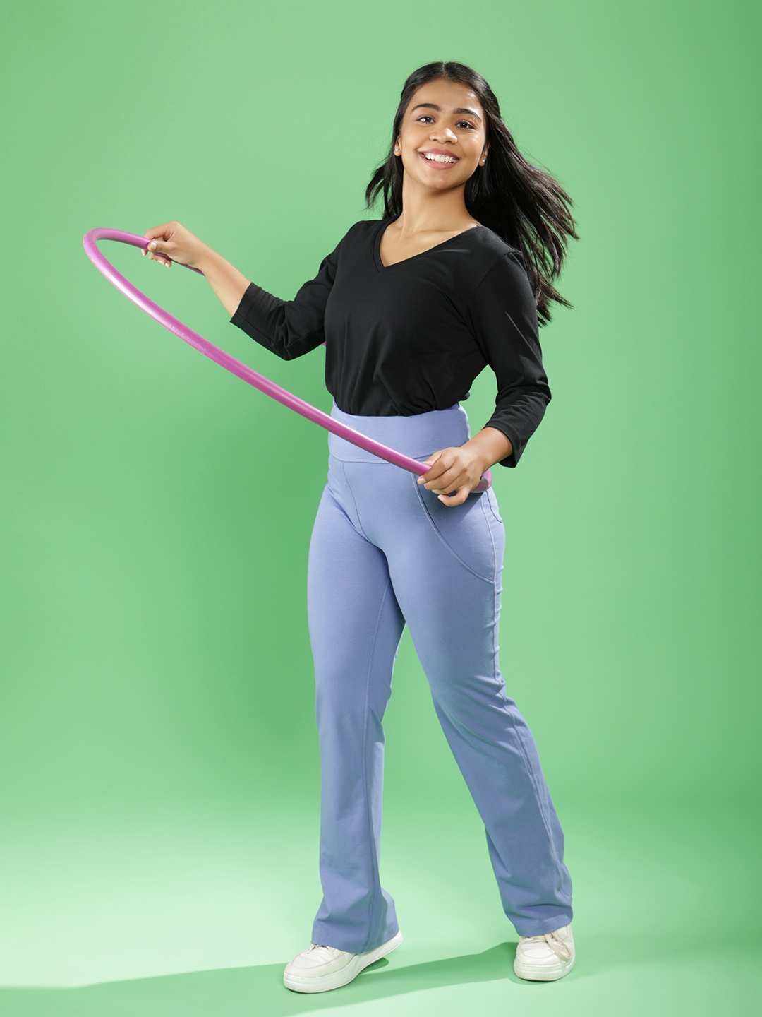 

Blissclub The Groove In Women High Waist Flared Track Pants - Regular, Blue