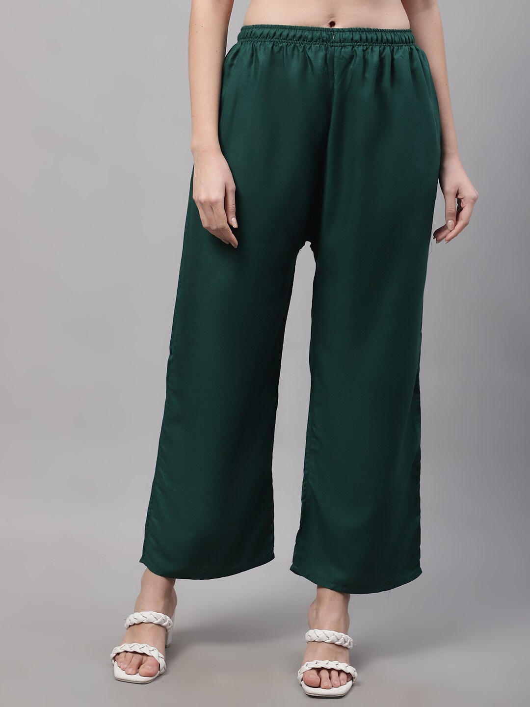 

GRACIT Women Green Knitted Palazzo with Side pocket