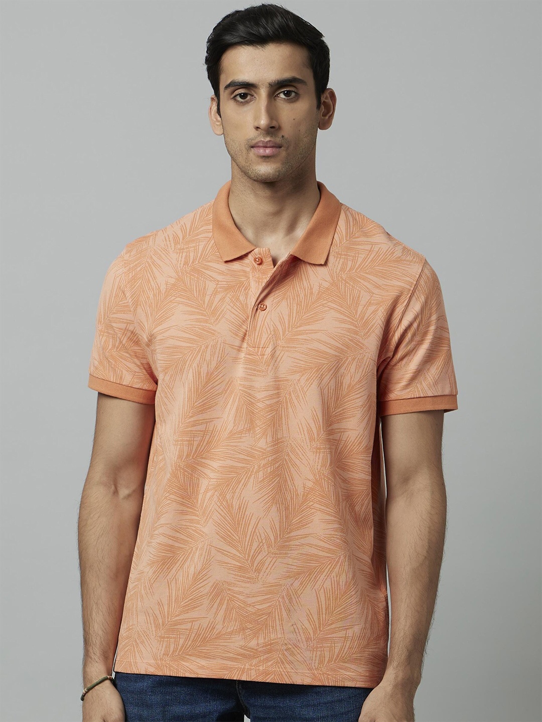 

Celio Tropical Printed Polo Collar Pure Cotton T-shirt, Orange