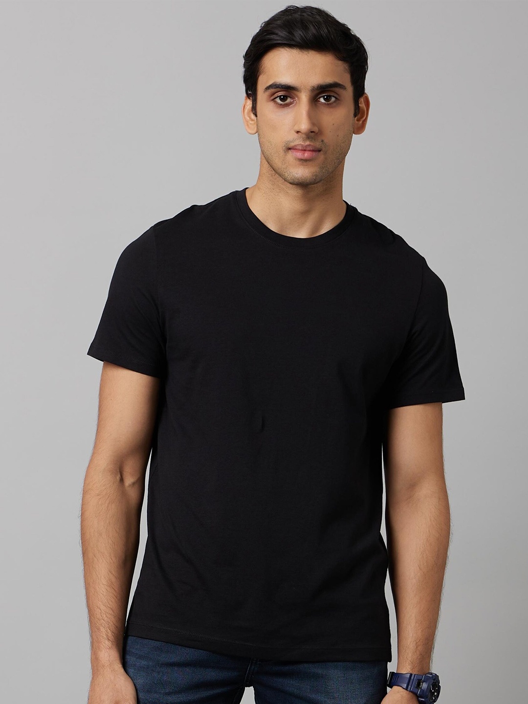 

Celio Short Sleeve Round Neck Pure Cotton T-shirt, Black