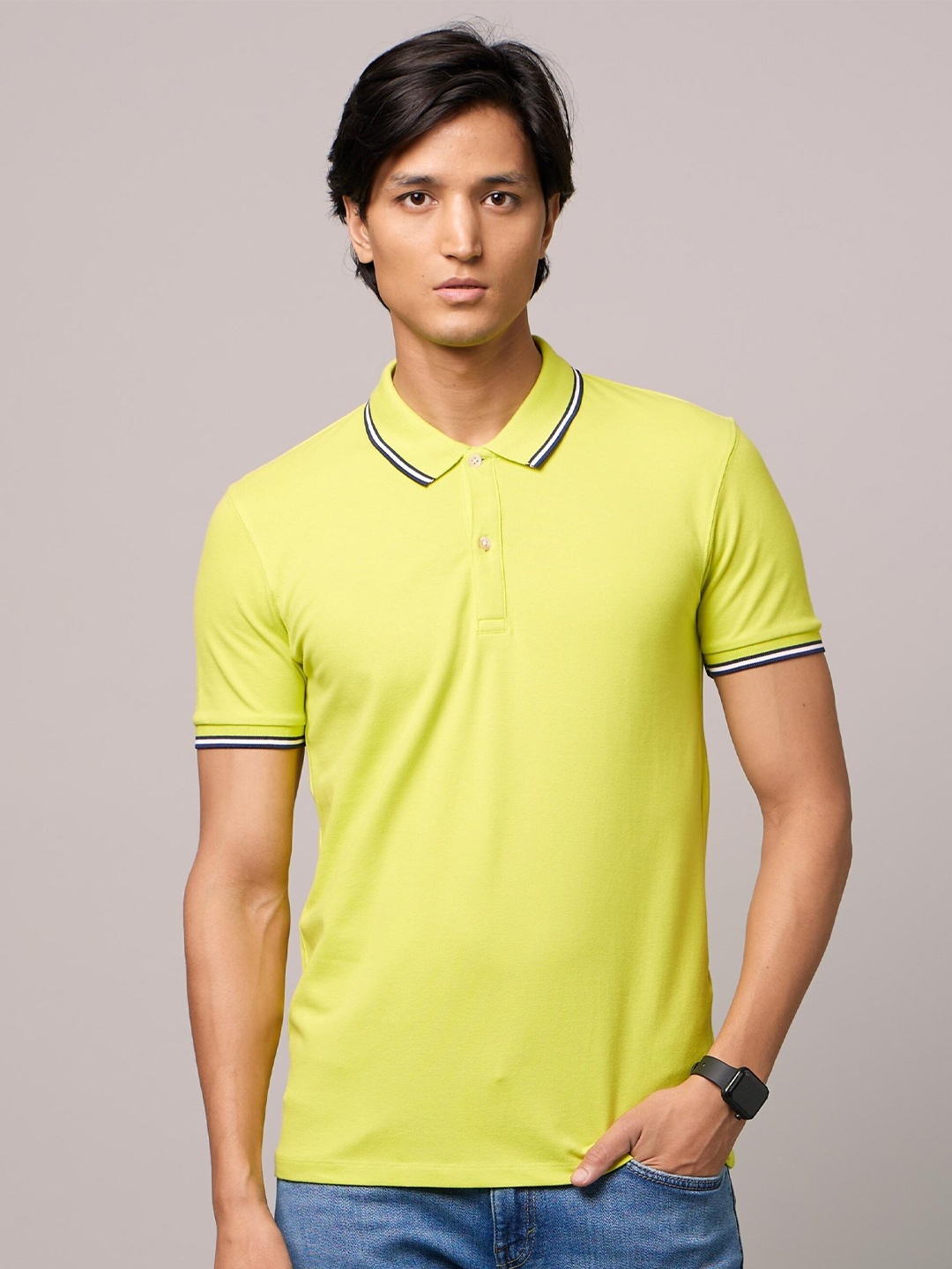 

Celio Polo Collar Cotton T-shirt, Yellow