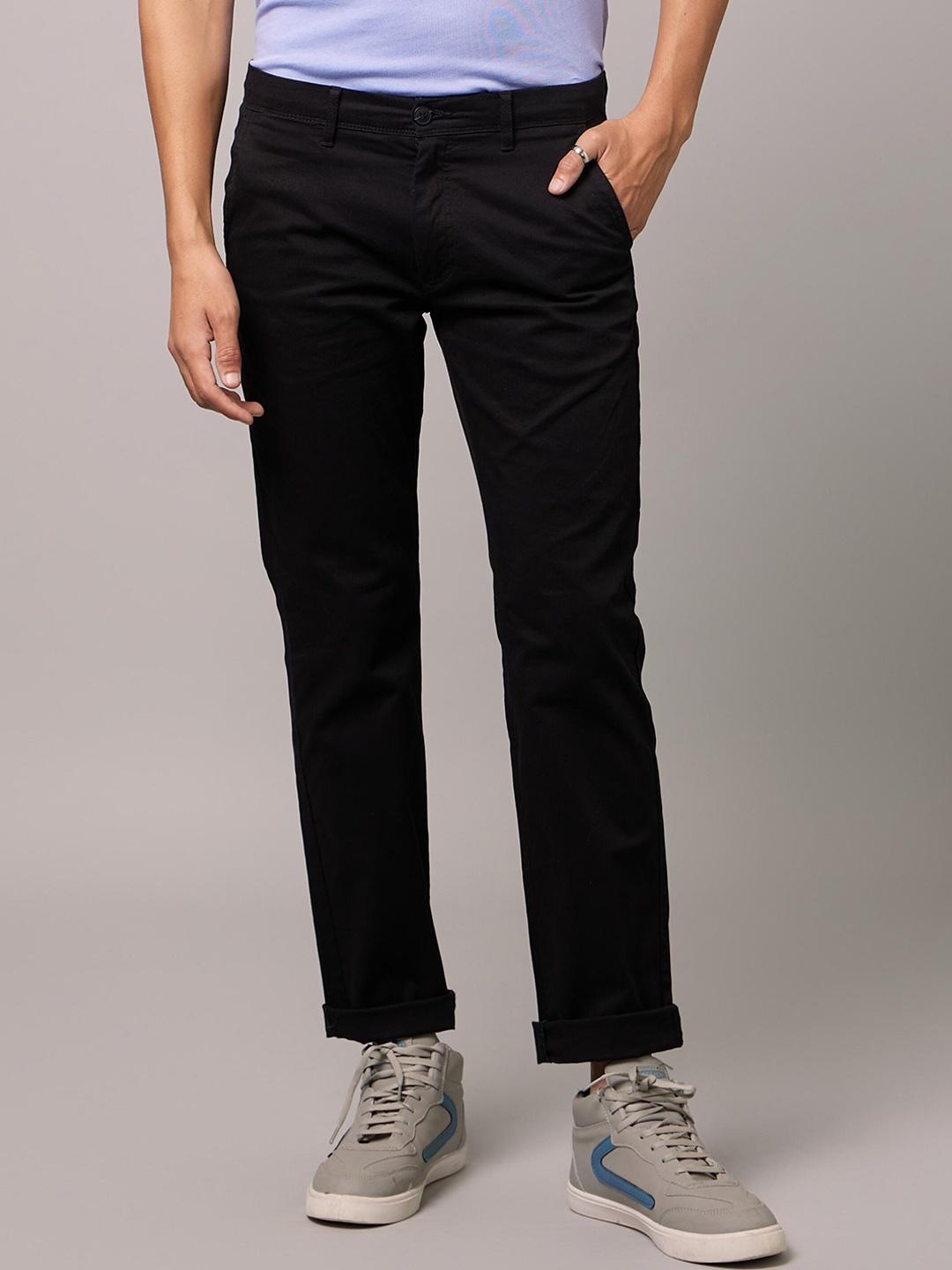 

Celio Men Classic Mid-Rise Cotton Trousers, Navy blue