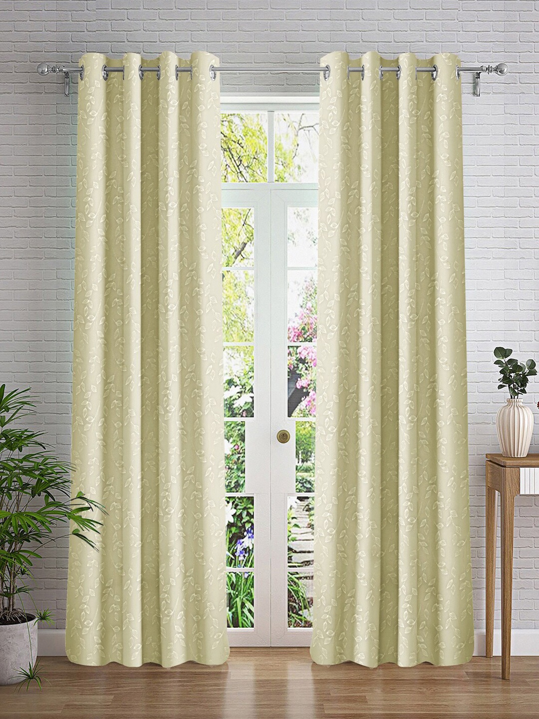 

Cortina Yellow & Grey 2 Pieces Long Door Curtain