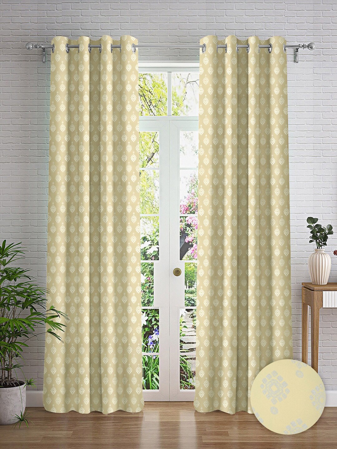 

Cortina Yellow & Silver-Toned 2 Pieces Ethnic Motifs Printed Door Curtains