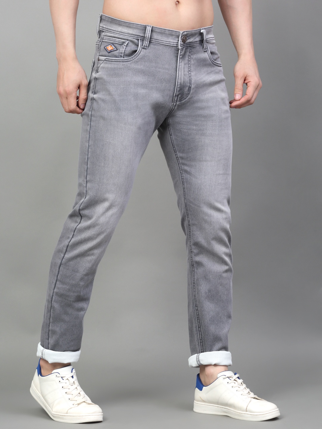 

LOUIS STITCH Men Slim Fit Heavy Fade Stretchable Jeans, Grey
