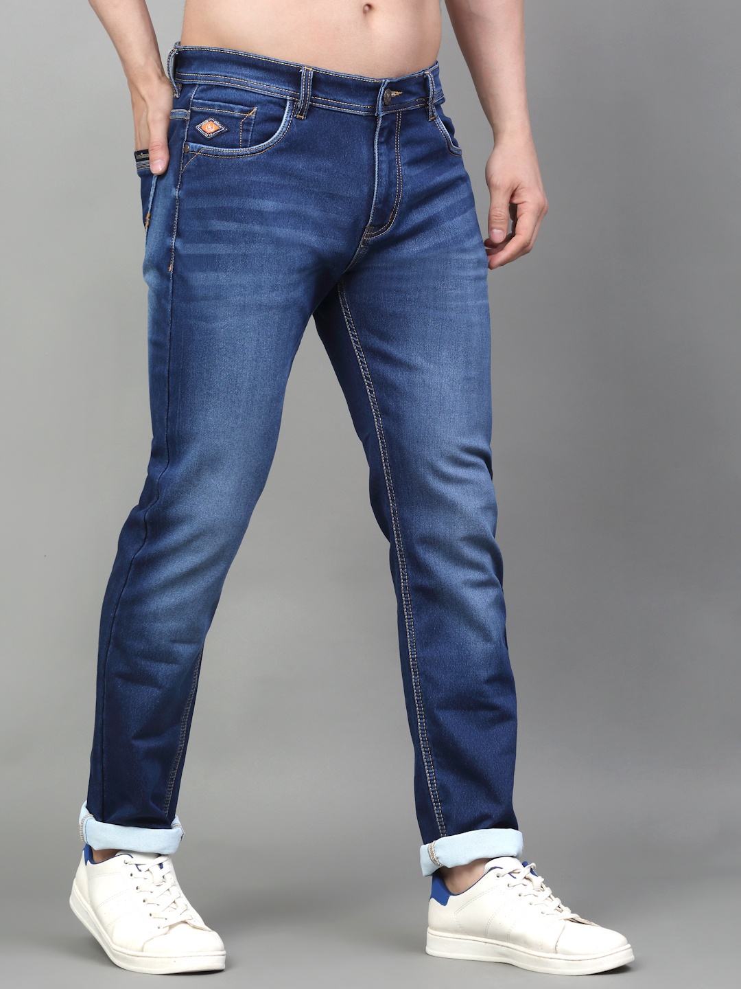 

LOUIS STITCH Men Slim Fit Light Fade Stretchable Jeans, Navy blue