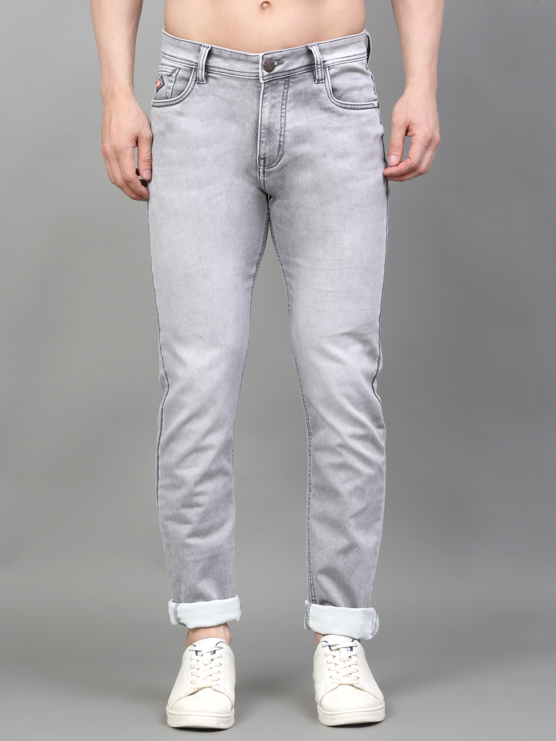 

LOUIS STITCH Men Slim Fit Heavy Fade Stretchable Jeans, Grey