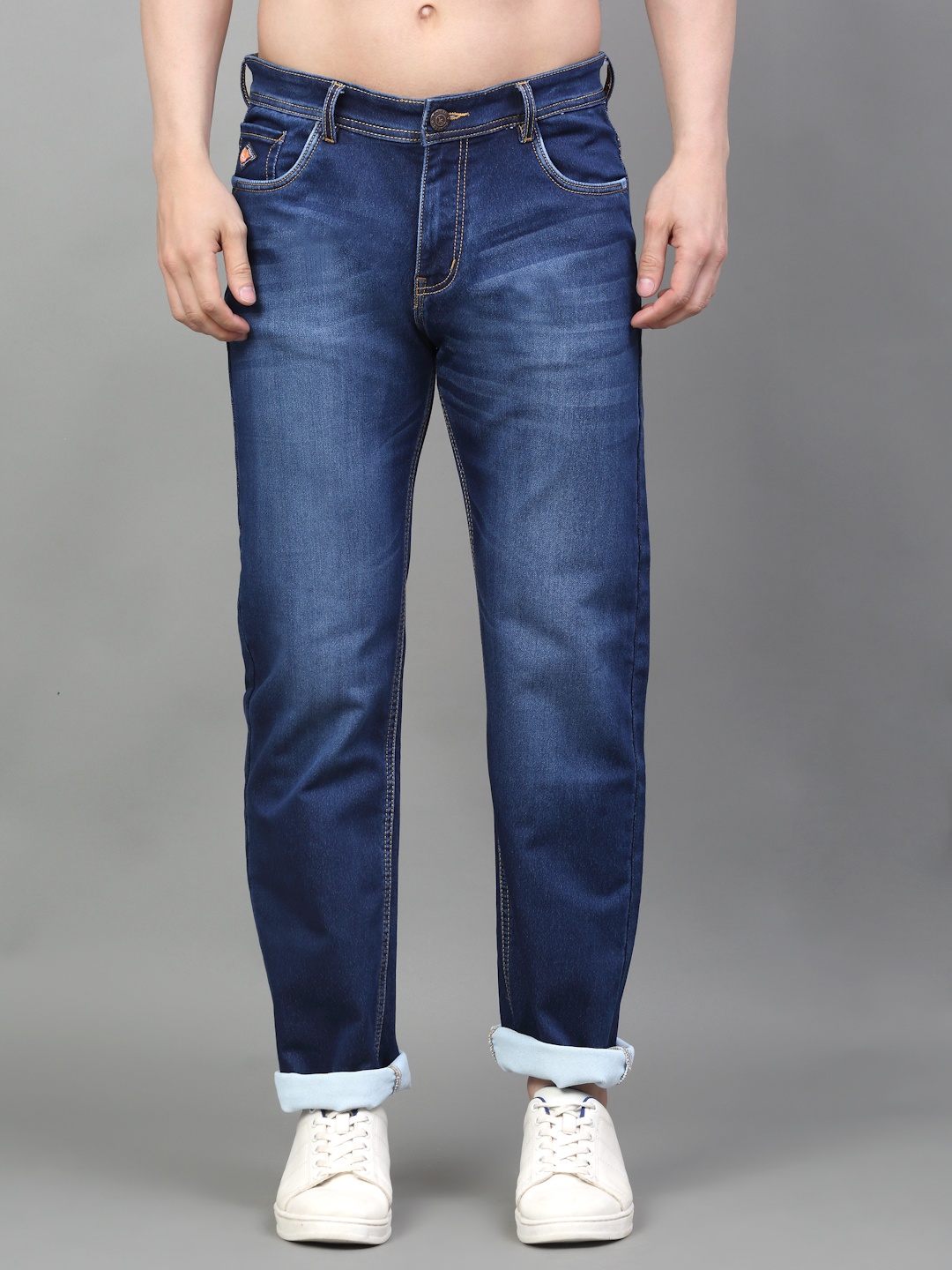 

LOUIS STITCH Men Relaxed Fit Light Fade Stretchable Jeans, Navy blue