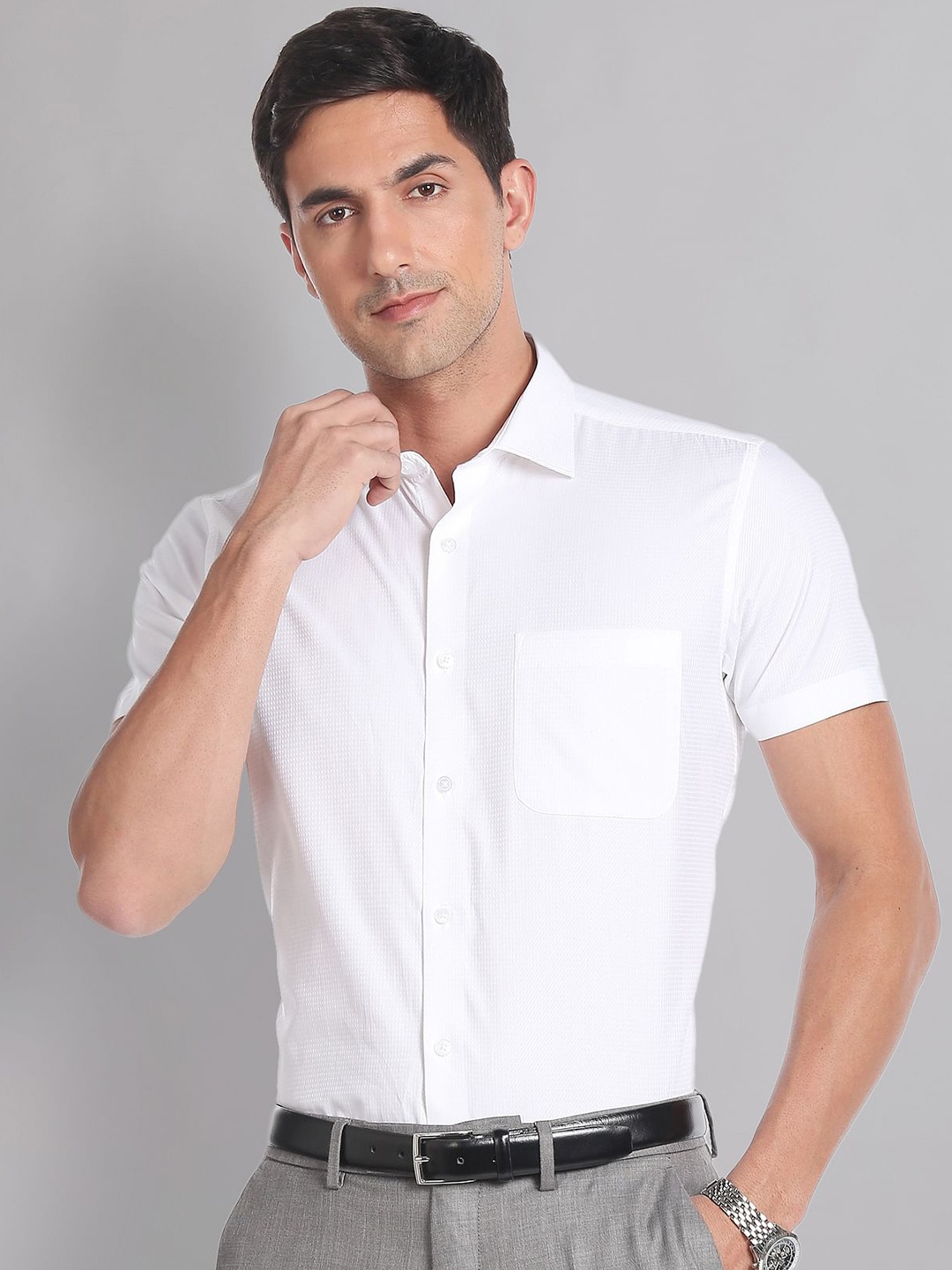 

AD By Arvind Spread Collar Cotton Formal Shirt, White