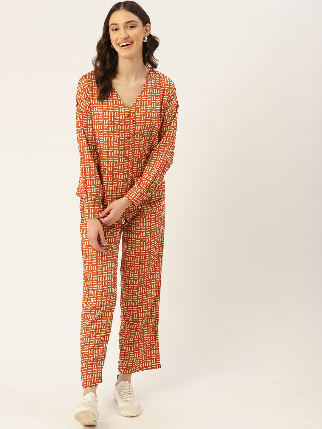 

DressBerry Printed Shirt with Trousers, Rust