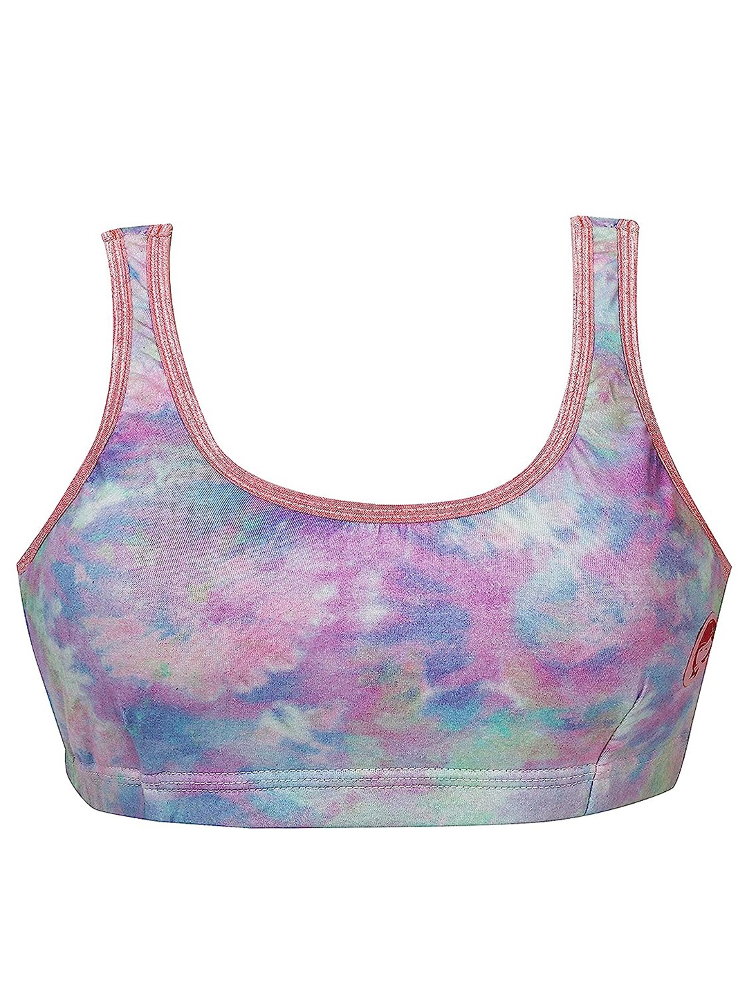 

DChica Girls Printed Non Padded All Day Comfort Cotton Sports Beginners Bra, Purple