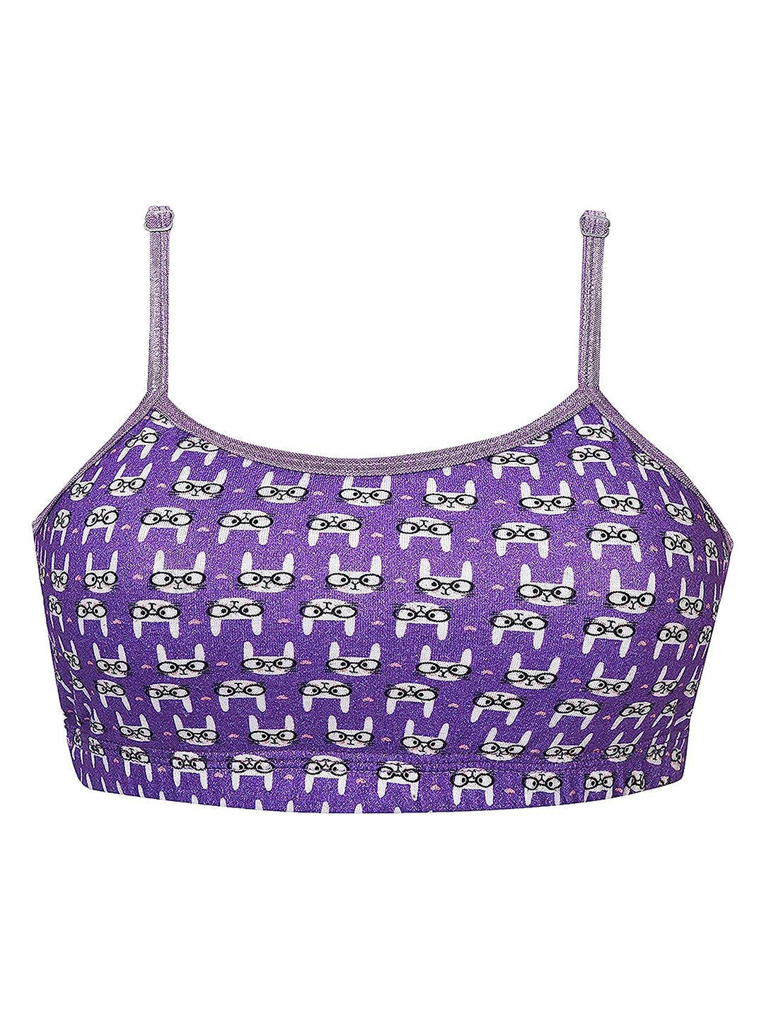 

DChica Girls Non Padded Cotton All Day Comfort Sports Beginners Bra, Purple