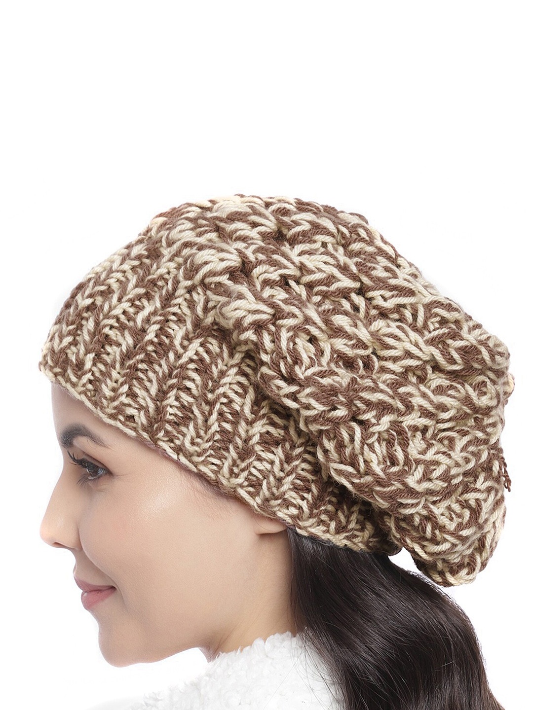 

Magic Needles Women Acrylic Beanie, Brown