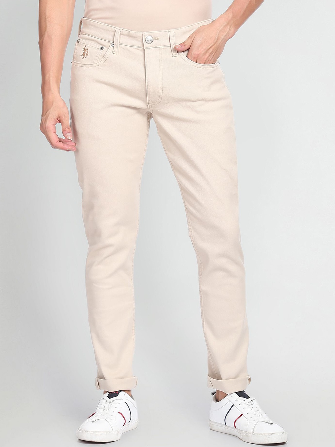 

U.S. Polo Assn. Denim Co. Men Slim Fit Stretchable Jeans, Beige