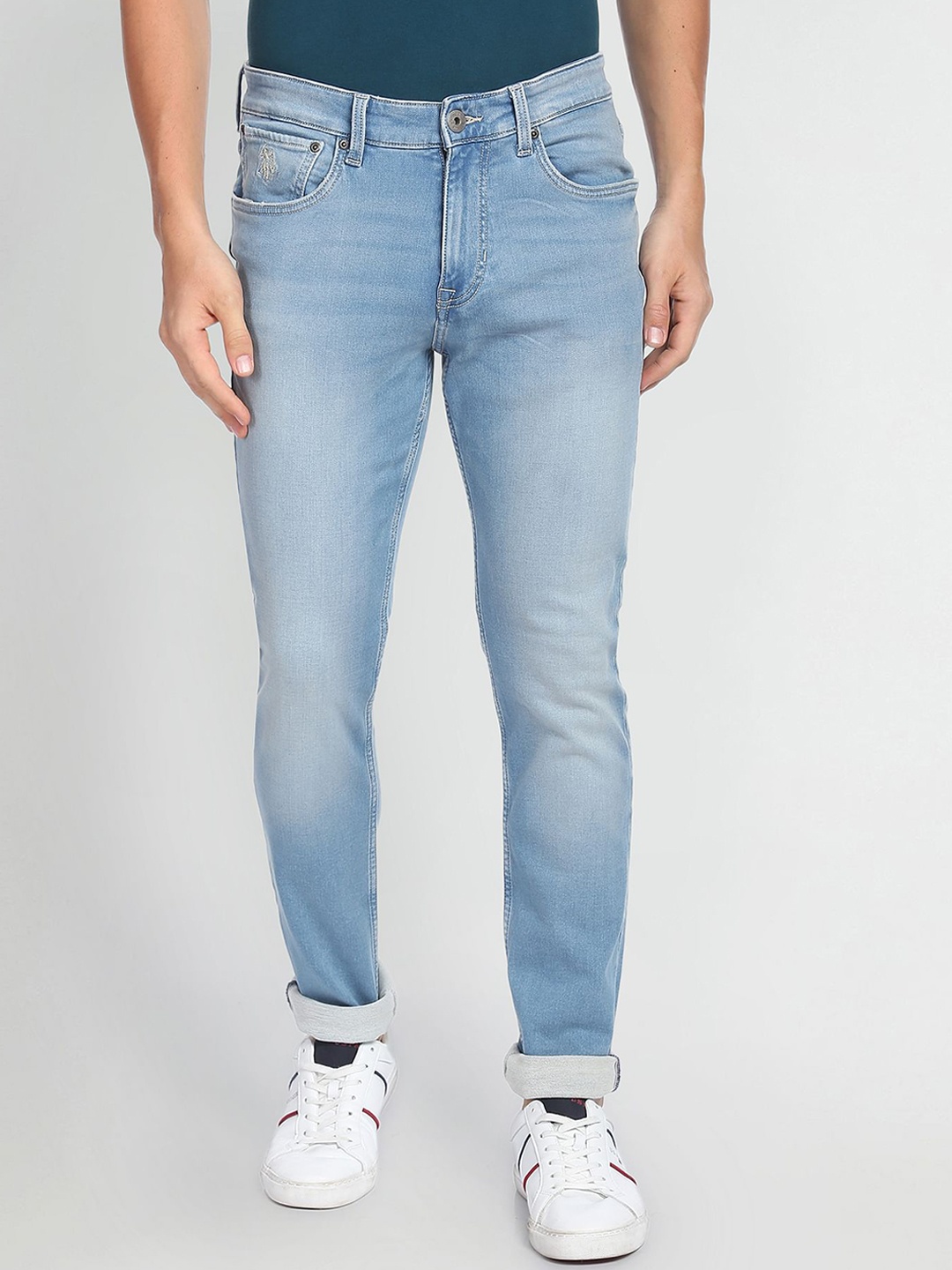 

U.S. Polo Assn. Denim Co. Men Slim Fit Heavy Fade Stretchable Jeans, Blue
