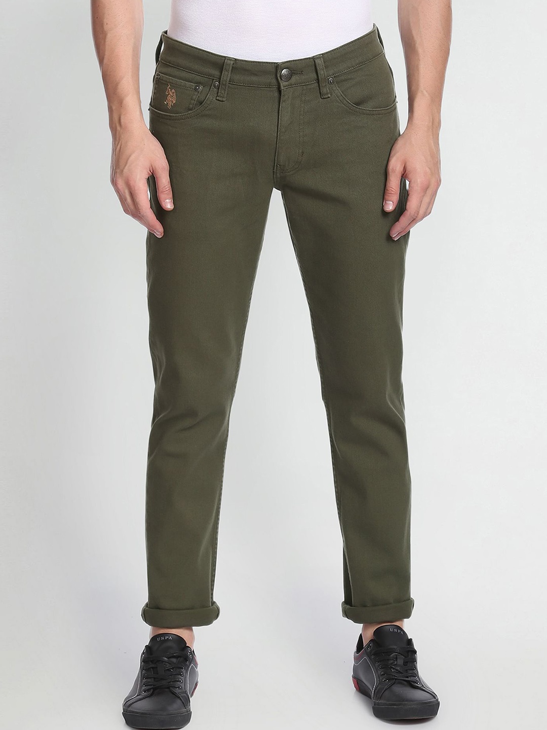 

U.S. Polo Assn. Denim Co. Men Slim Fit Stretchable Jeans, Olive