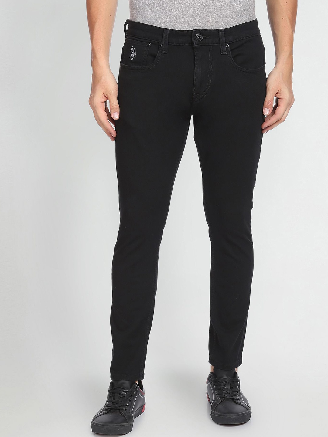 

U.S. Polo Assn. Denim Co. Men Regular Fit Mid-Rise Stretchable Jeans, Black