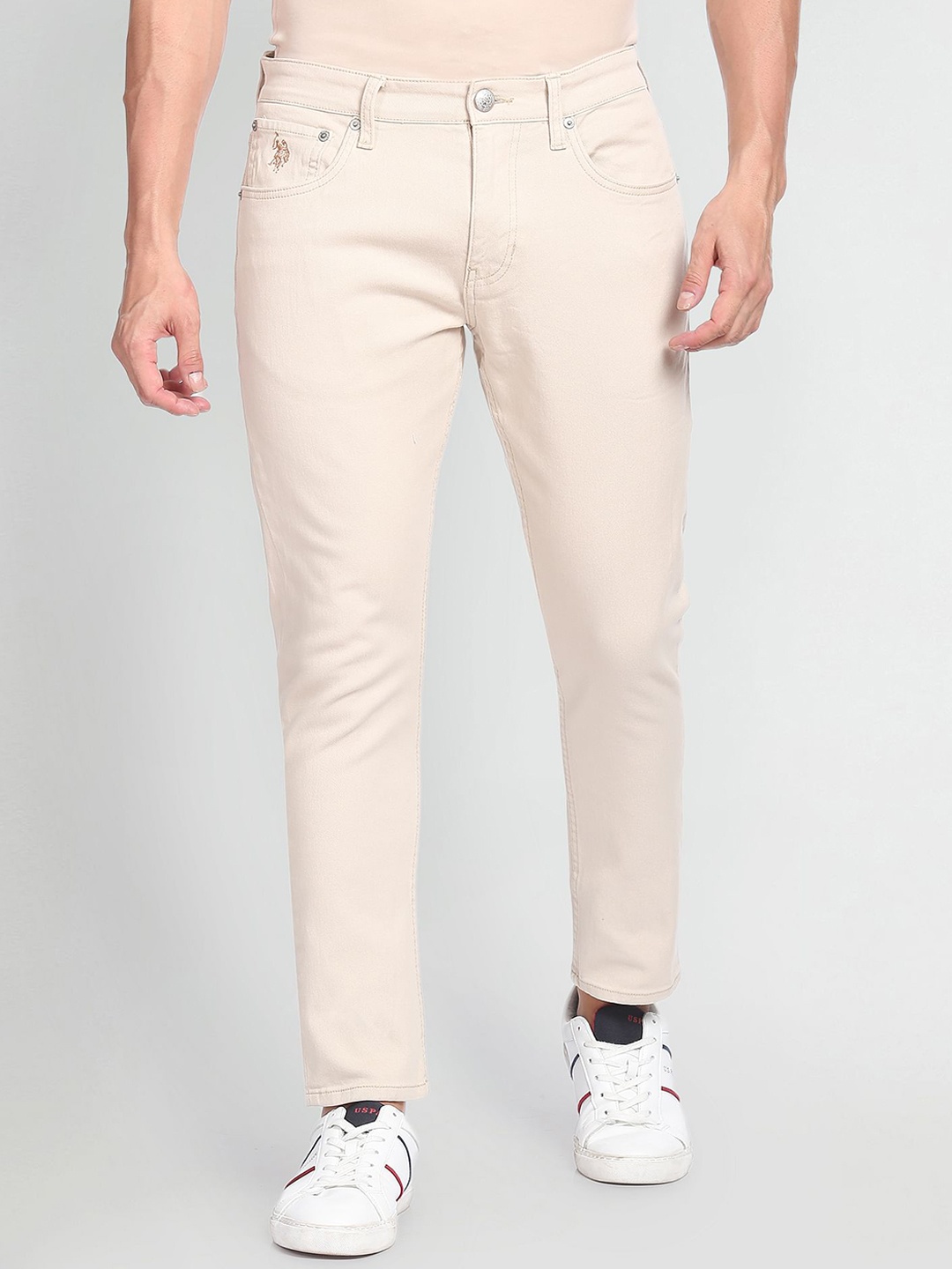 

U.S. Polo Assn. Denim Co. Men Tapered Fit Stretchable Jeans, Beige