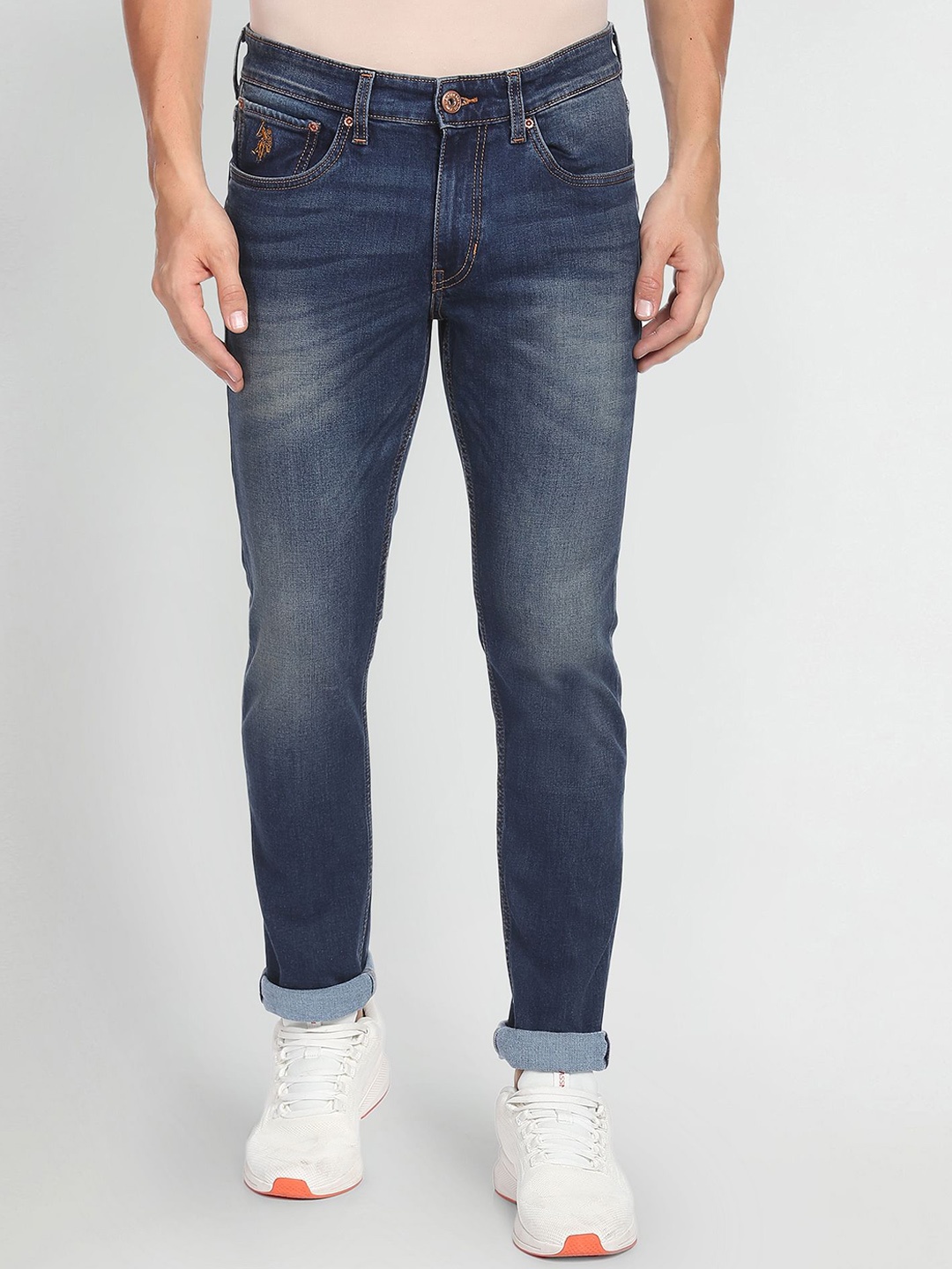 

U.S. Polo Assn. Denim Co. Men Slim Fit Light Fade Stretchable Jeans, Blue