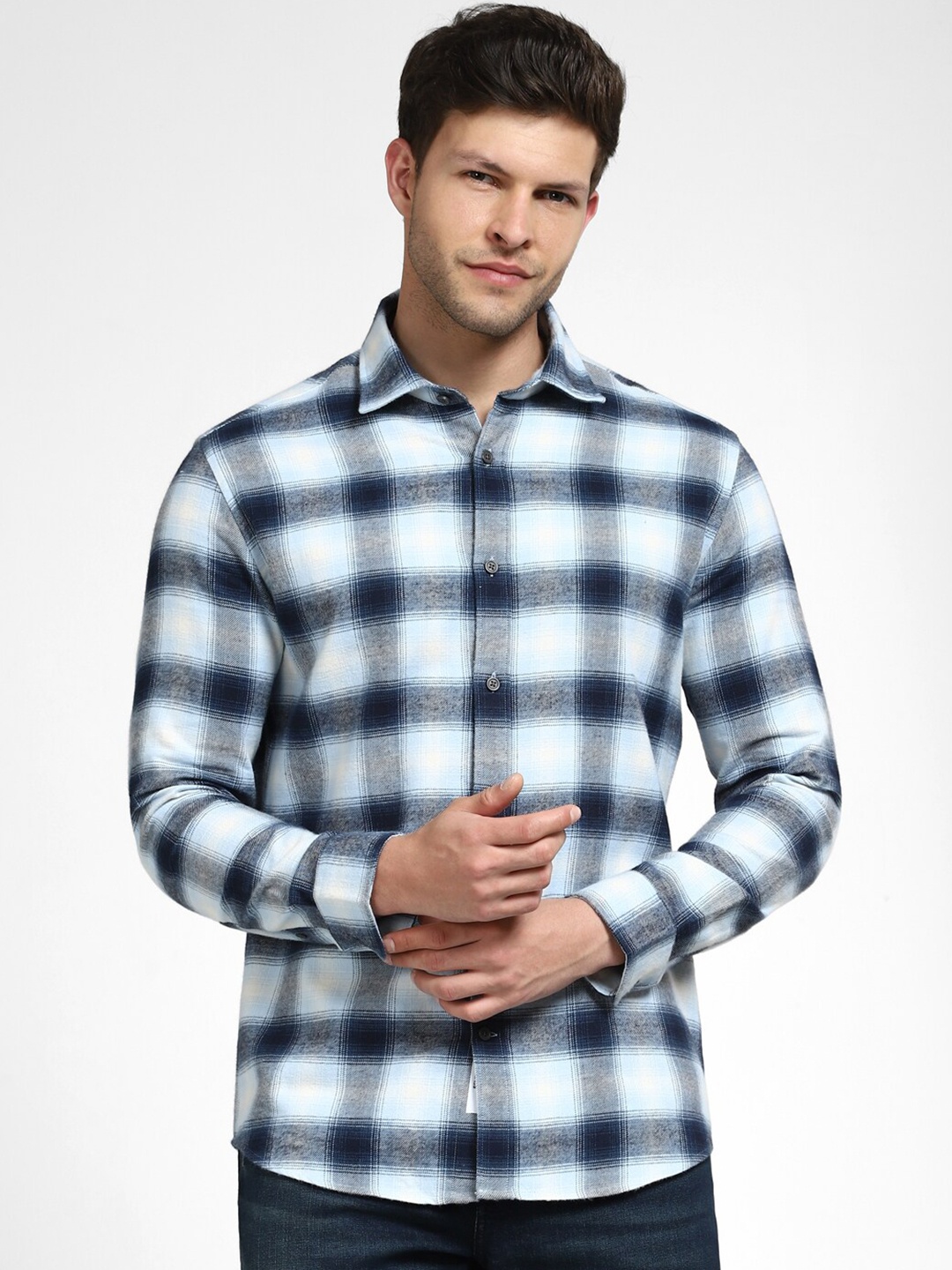 

SELECTED Tartan Checks Cotton Casual Shirt, Blue