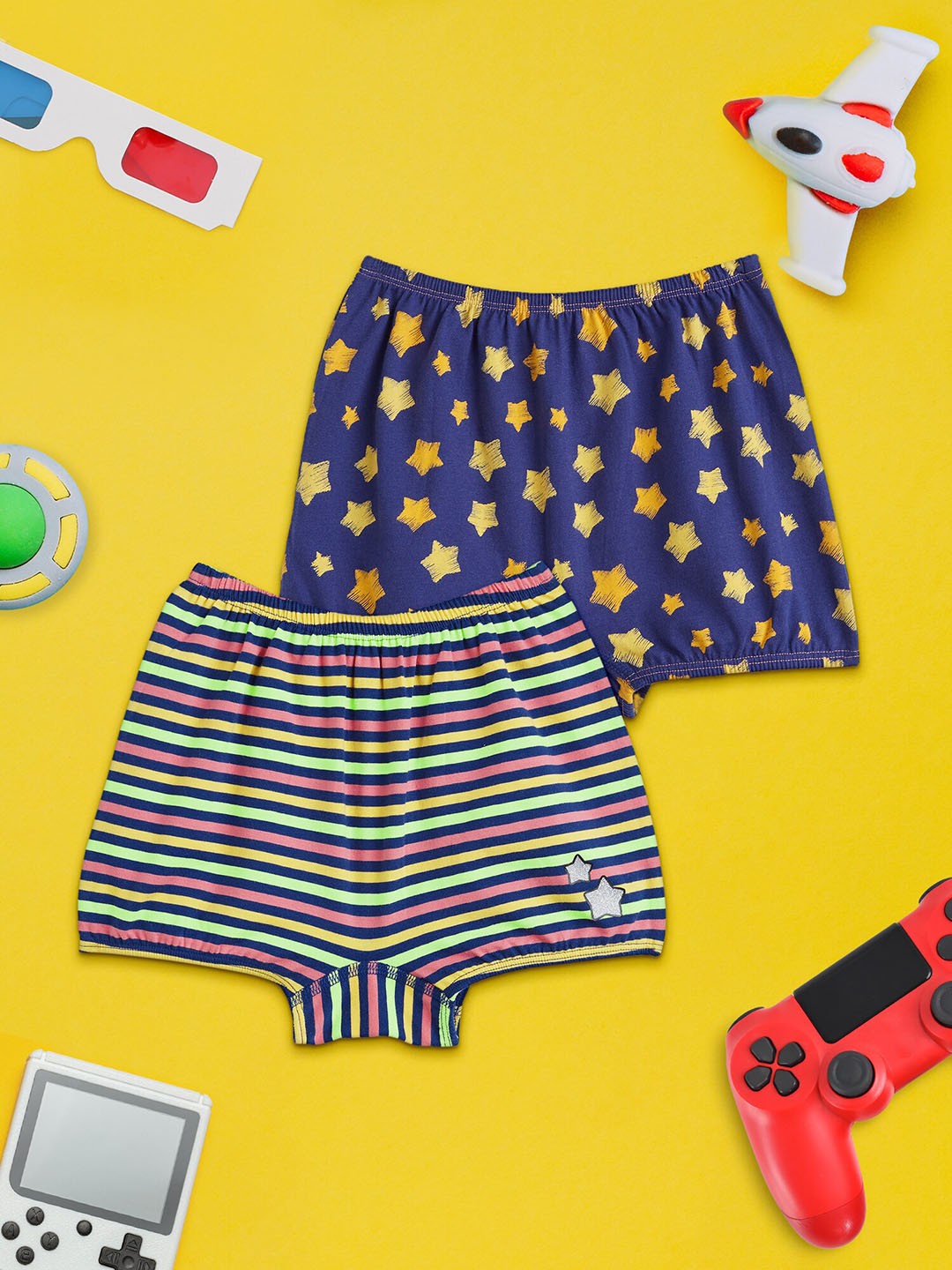 

XY Life Girls Pack Of 2 Anti-Microbial Cotton Boy Shorts Briefs LGBL2PCKN06, Blue