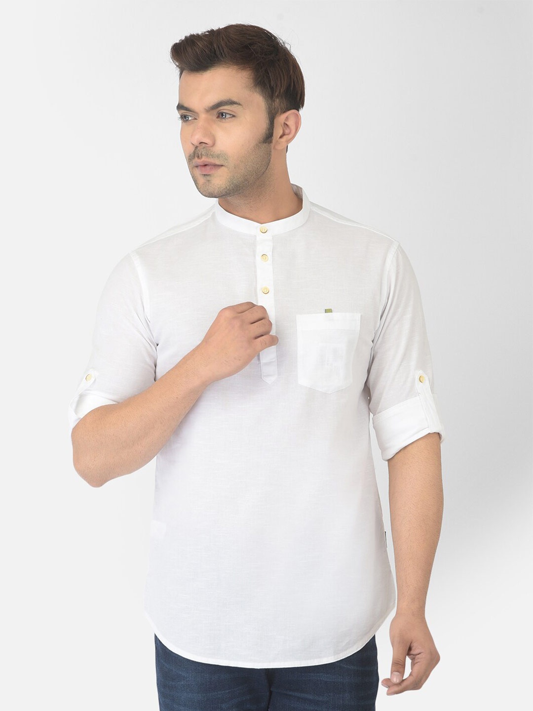 

Canary London Smart Slim Fit Opaque Cotton Casual Shirt, White