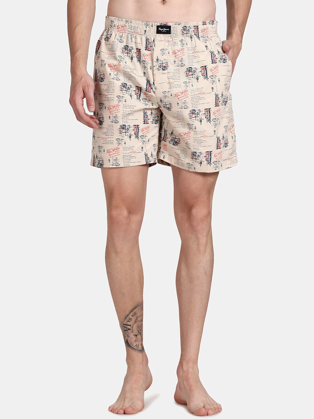 

Pepe Jeans Conversational Printed Pure Cotton Boxers, Beige