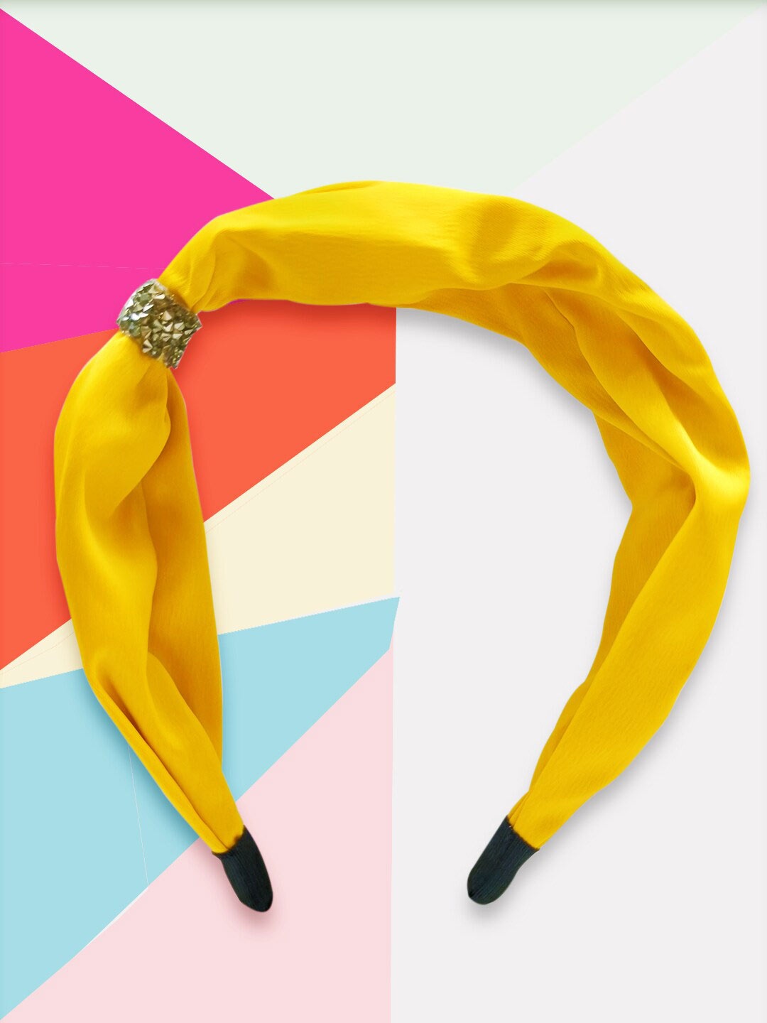 

OOMPH Women Embellished Broad Hairband, Yellow