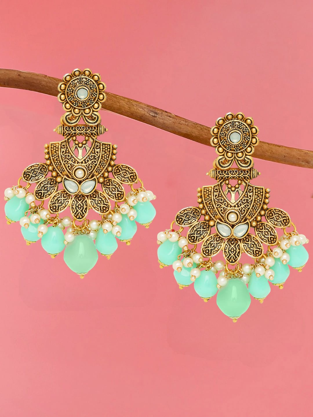 

OOMPH Gold-Plated Floral Chandbalis Earrings