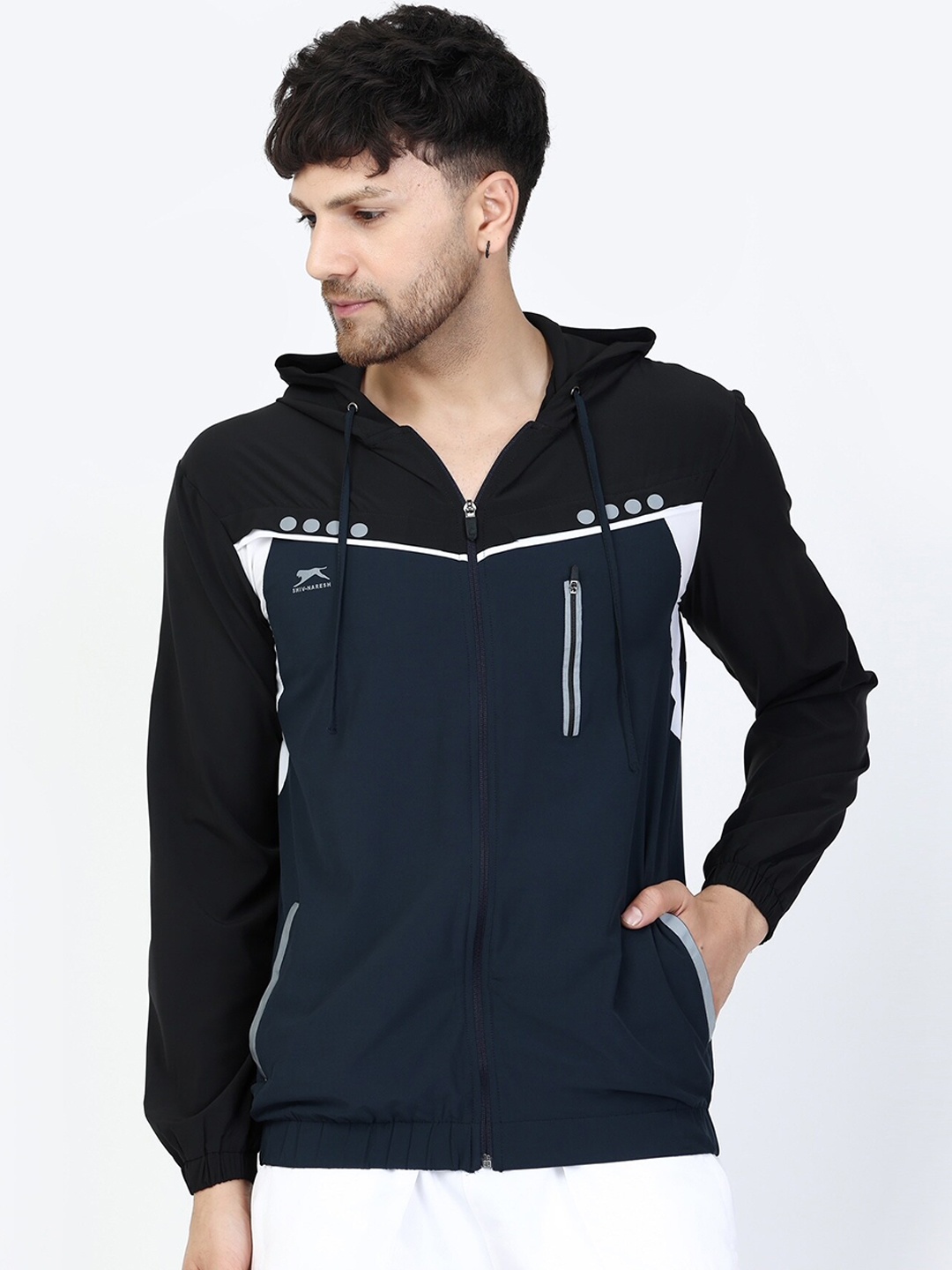 

Shiv Naresh Lightweight Rapid-Dry Running Sporty Jacket, Navy blue