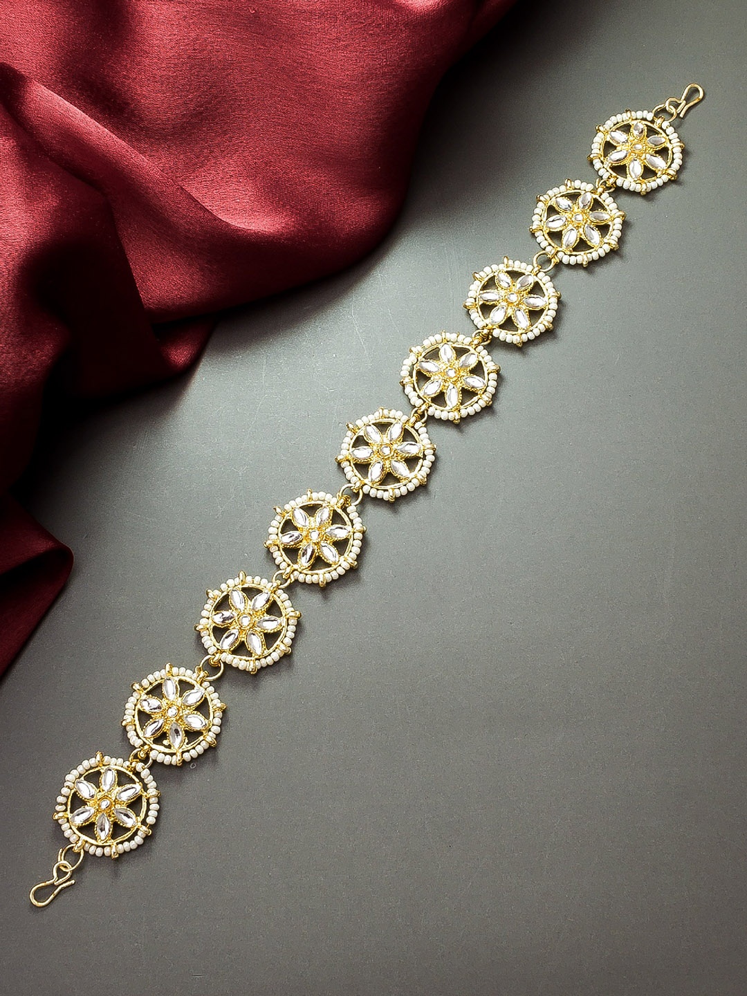 

aadita Gold-Plated Pearl-Beaded Sheeshphool