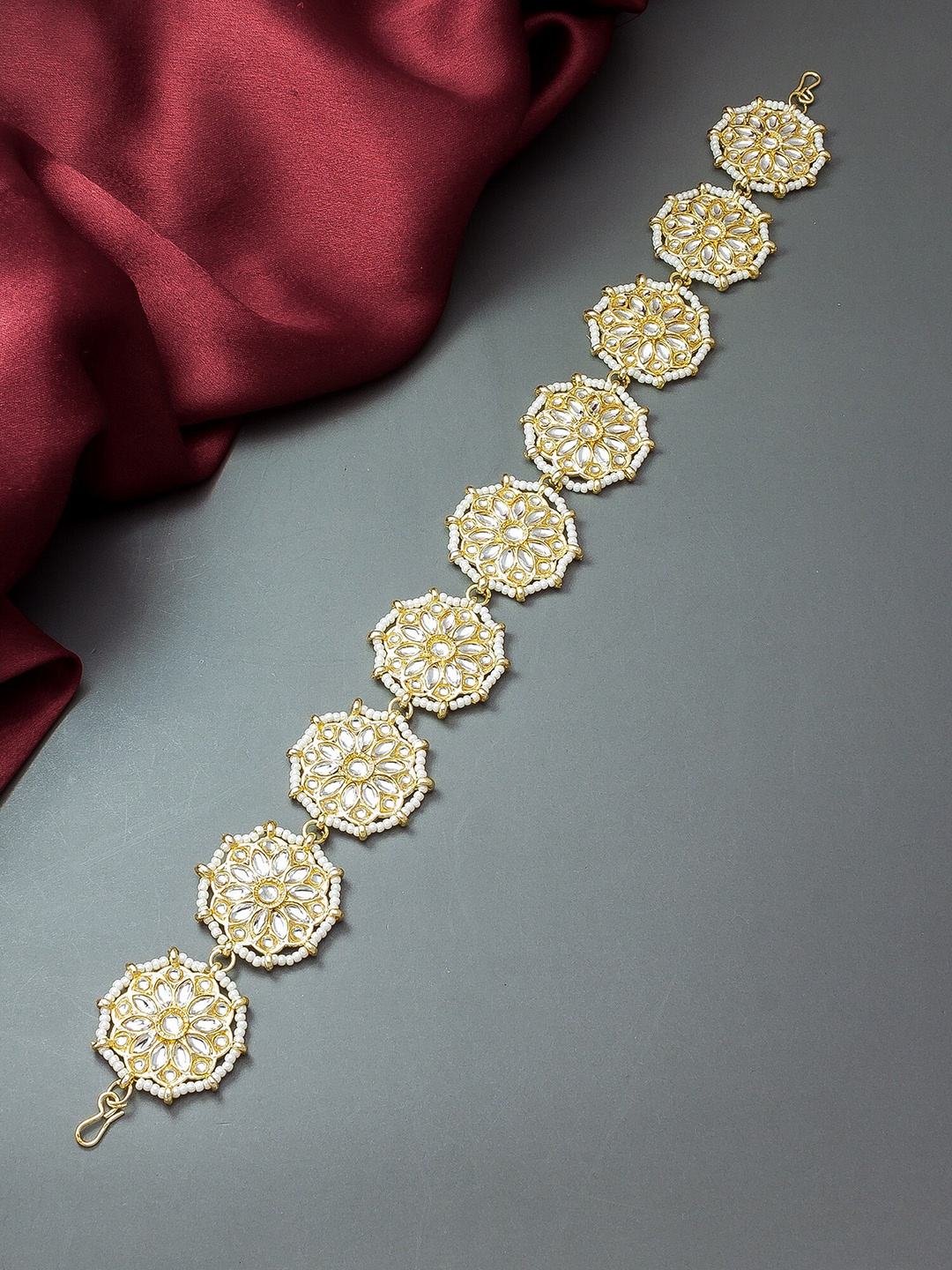 

aadita Gold-Plated Pearls-Beaded Sheeshphool