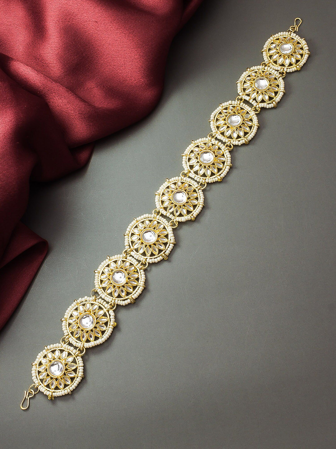 

aadita Gold-Plated Pearl-Studded & Beaded Sheeshpool