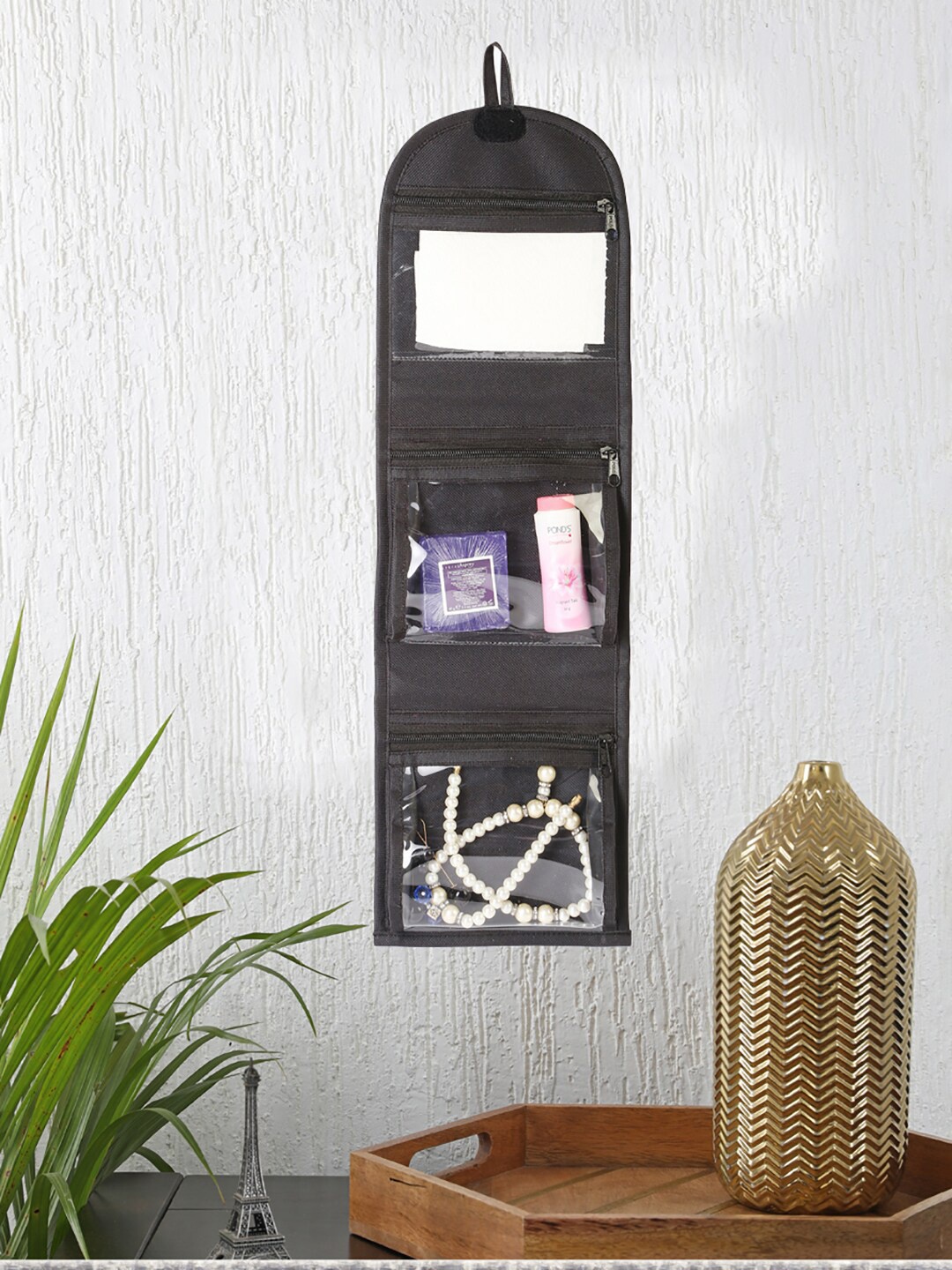 

My Gift Booth Foldable Wall Hanging Travel Cosmetic Make up Organiser Kit, Black