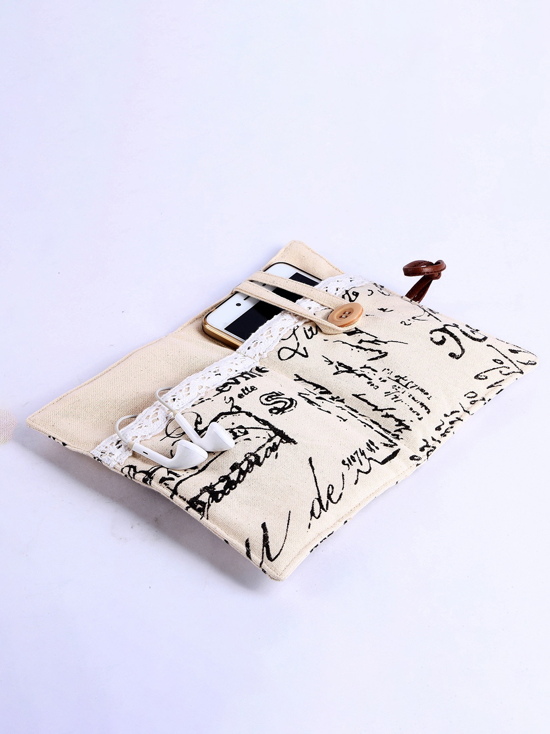 

My Gift Booth Calligraphy Print Travel Pouch, Cream