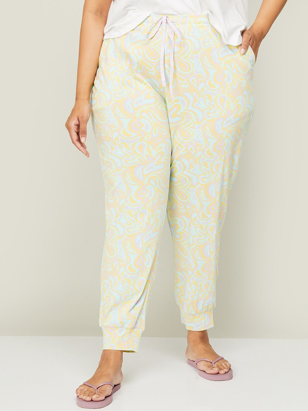 

Nexus by Lifestyle Plus Size Printed Cotton Lounge Pants, Yellow